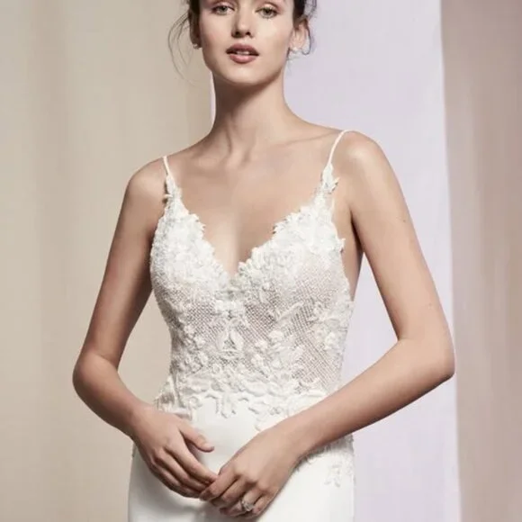 free people real love embroidered dress Wedtrend Women White Tulle Wedding Dress With Embroidery A Line Strapless  Front Slit Corset Bridal Dress – WEDTREND main image 0